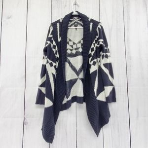 Charlotte Russe Medium Southwestern Aztec Tribal Open Front Long Sleeve Sweater